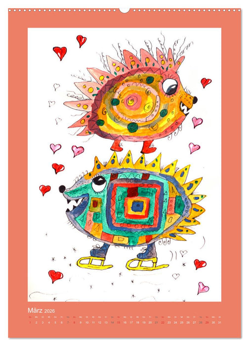 Tierische Wesen - kunterbunt (CALVENDO Wandkalender 2026)