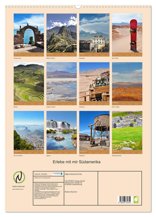 Erlebe mit mir Südamerika (CALVENDO Wandkalender 2026)