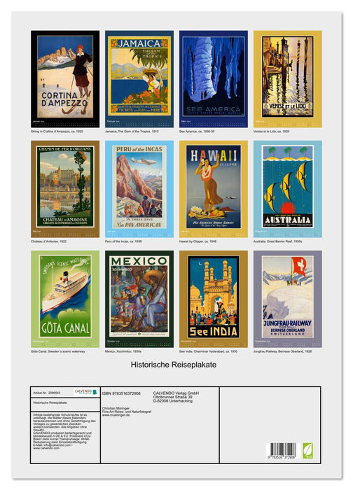 Historische Reiseplakate (CALVENDO Wandkalender 2026)