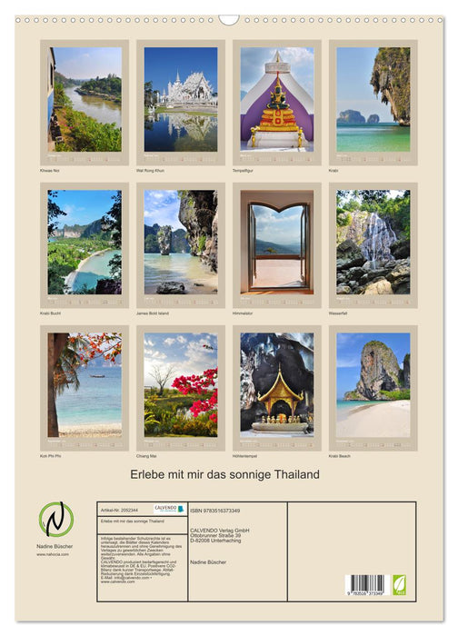 Erlebe mit mir das sonnige Thailand (CALVENDO Wandkalender 2026)