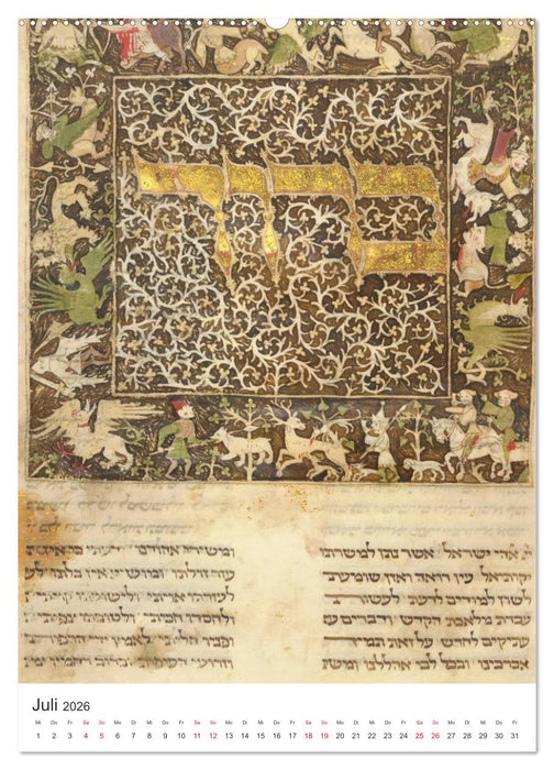 Hebräische Illuminationen und Manuskripte (CALVENDO Premium Wandkalender 2026)