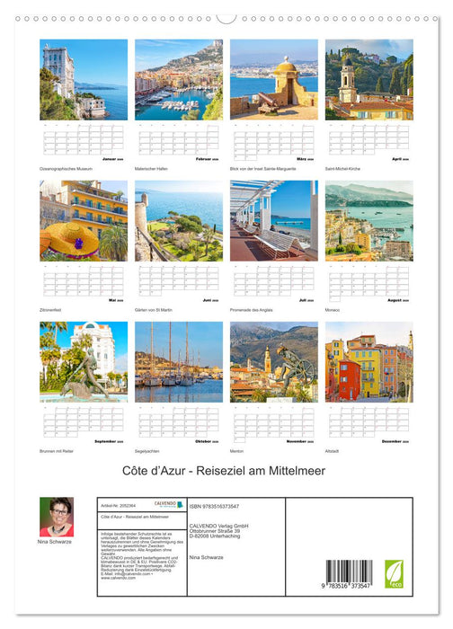 Côte d’Azur - Reiseziel am Mittelmeer (CALVENDO Premium Wandkalender 2026)