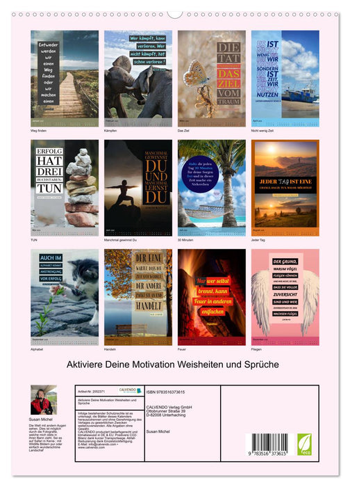 Aktiviere Deine Motivation Weisheiten und Sprüche (CALVENDO Premium Wandkalender 2026)