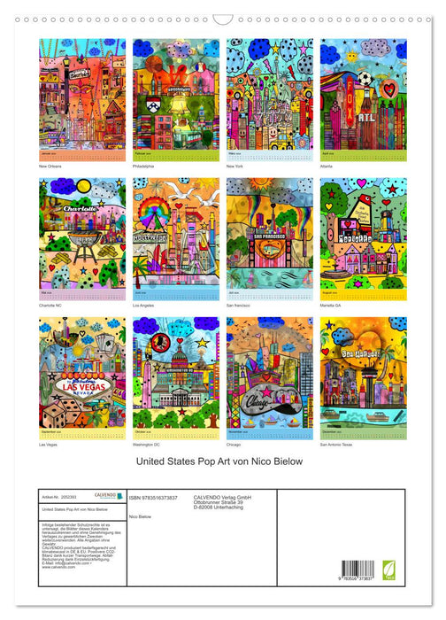 United States Pop Art von Nico Bielow (CALVENDO Wandkalender 2026)