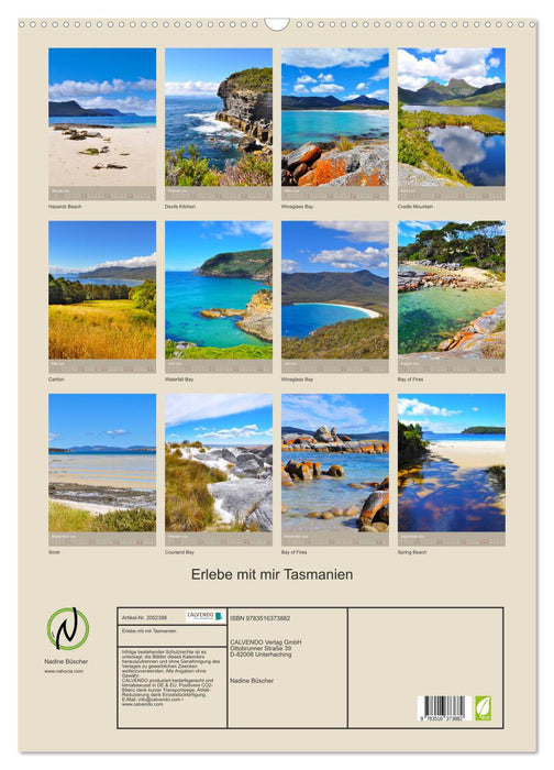 Erlebe mit mir Tasmanien (CALVENDO Wandkalender 2026)