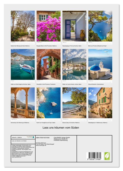 Lass uns träumen vom Süden (CALVENDO Premium Wandkalender 2026)