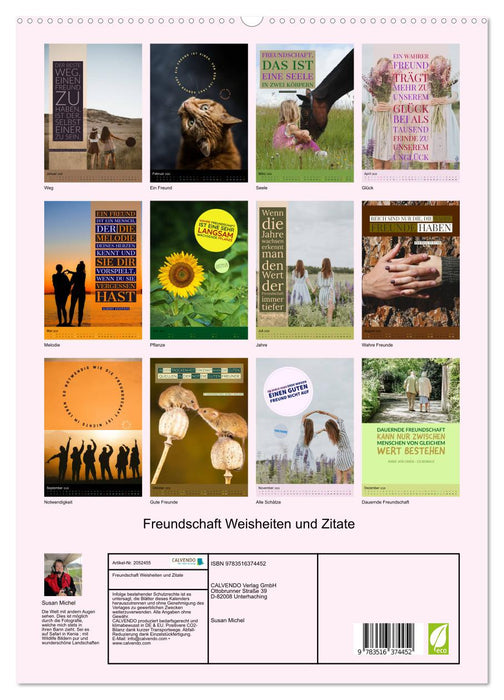 Freundschaft Weisheiten und Zitate (CALVENDO Premium Wandkalender 2026)