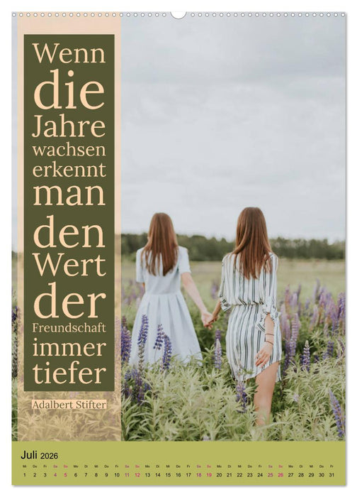 Freundschaft Weisheiten und Zitate (CALVENDO Premium Wandkalender 2026)