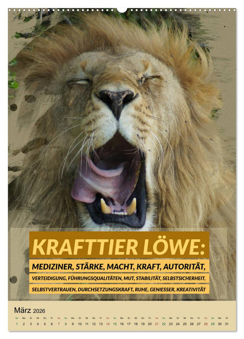 Afrikanische Krafttiere und deren Bedeutung (CALVENDO Wandkalender 2026)