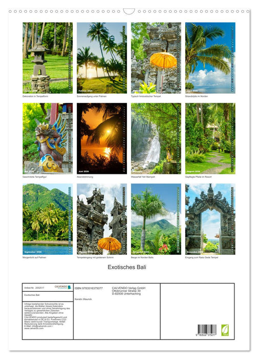 Exotisches Bali (CALVENDO Wandkalender 2026)