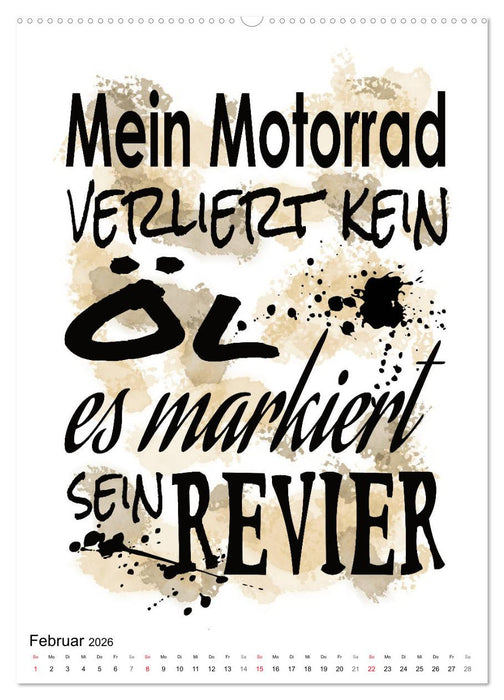 Biker-Sprüche (CALVENDO Wandkalender 2026)