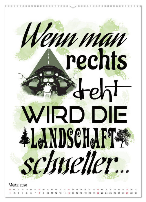 Biker-Sprüche (CALVENDO Wandkalender 2026)
