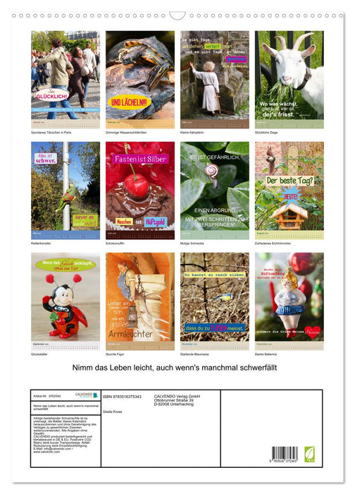 Nimm das Leben leicht, auch wenn's manchmal schwerfällt (CALVENDO Wandkalender 2026)