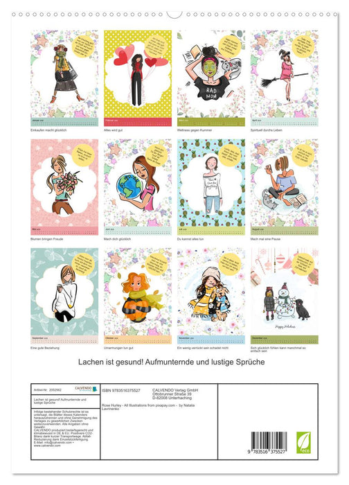 Lachen ist gesund! Aufmunternde und lustige Sprüche (CALVENDO Premium Wandkalender 2026)