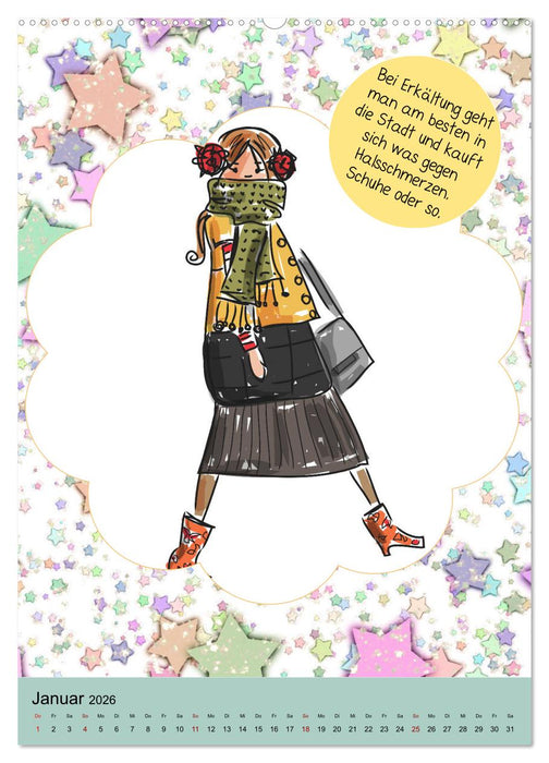 Lachen ist gesund! Aufmunternde und lustige Sprüche (CALVENDO Premium Wandkalender 2026)