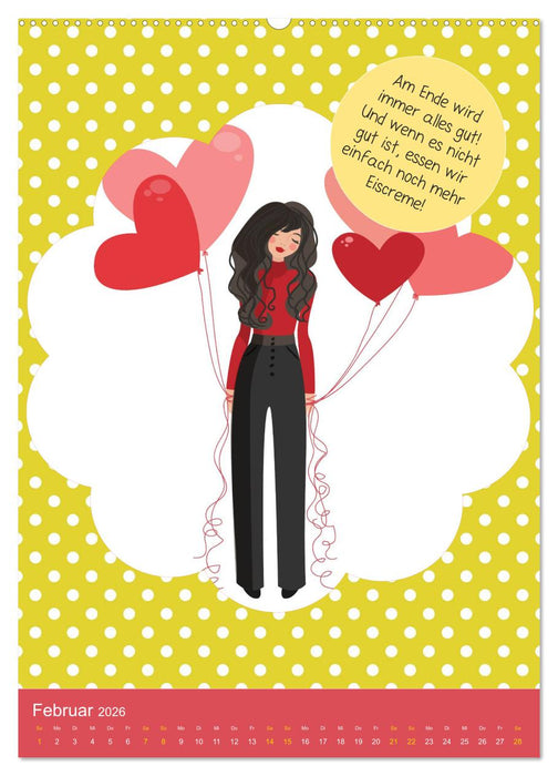 Lachen ist gesund! Aufmunternde und lustige Sprüche (CALVENDO Premium Wandkalender 2026)