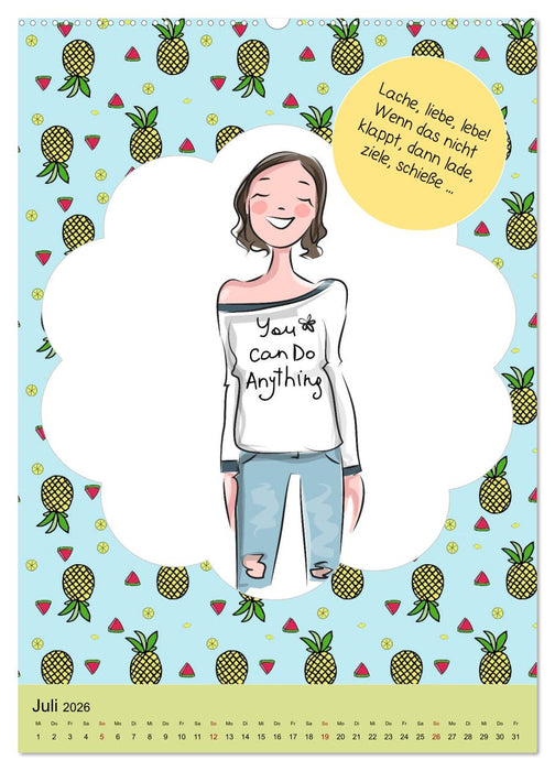 Lachen ist gesund! Aufmunternde und lustige Sprüche (CALVENDO Premium Wandkalender 2026)