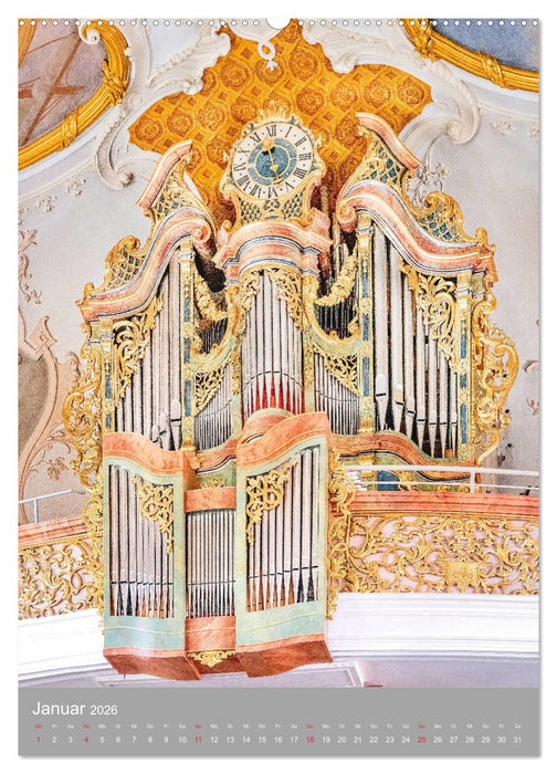 Barock Orgeln, Königinnen der Instrumente (CALVENDO Premium Wandkalender 2026)