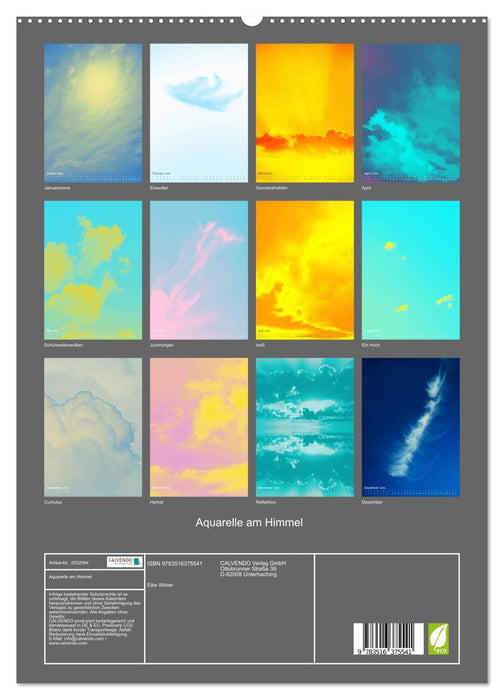 Aquarelle am Himmel (CALVENDO Premium Wandkalender 2026)