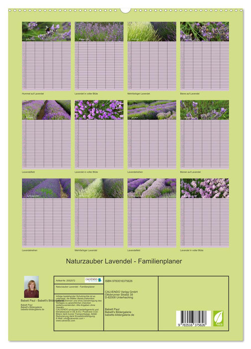 Naturzauber Lavendel - Familienplaner (CALVENDO Premium Wandkalender 2026)