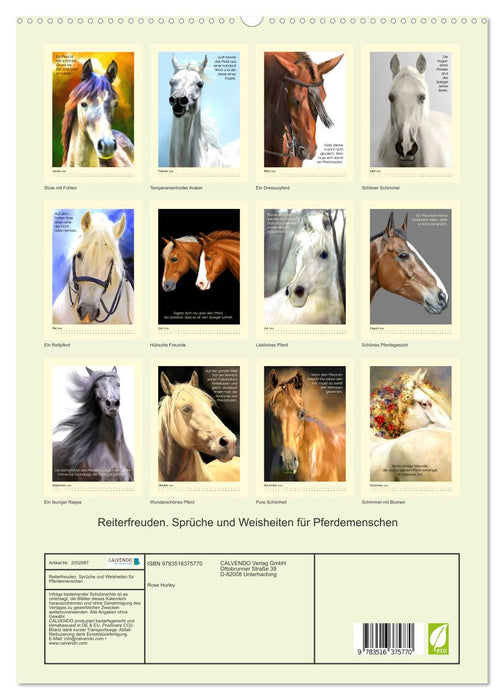 Reiterfreuden. Sprüche und Weisheiten für Pferdemenschen (CALVENDO Premium Wandkalender 2026)