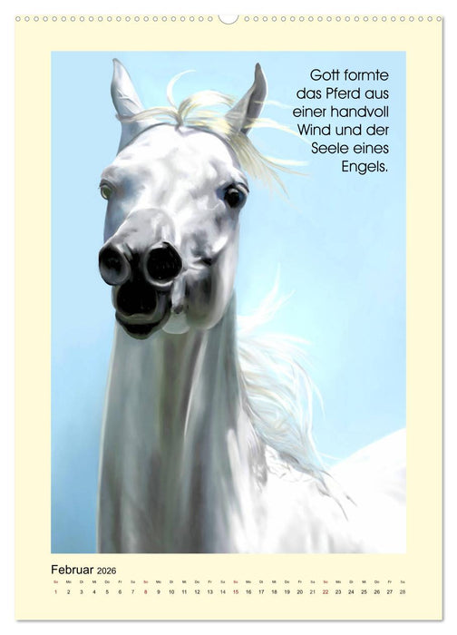 Reiterfreuden. Sprüche und Weisheiten für Pferdemenschen (CALVENDO Premium Wandkalender 2026)