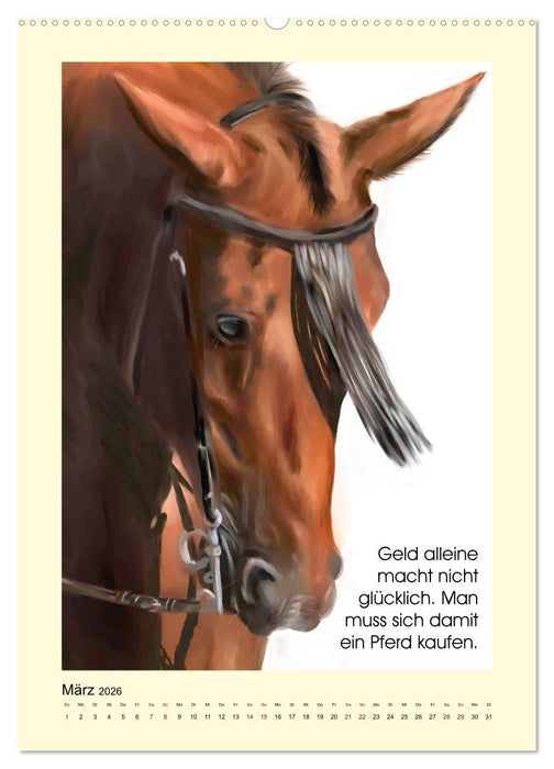 Reiterfreuden. Sprüche und Weisheiten für Pferdemenschen (CALVENDO Premium Wandkalender 2026)