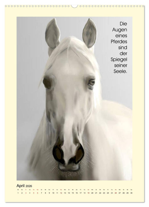 Reiterfreuden. Sprüche und Weisheiten für Pferdemenschen (CALVENDO Premium Wandkalender 2026)
