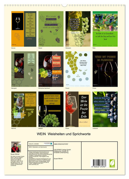 WEIN Weisheiten und Sprichworte (CALVENDO Premium Wandkalender 2026)