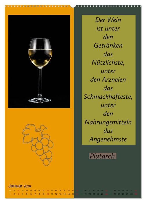 WEIN Weisheiten und Sprichworte (CALVENDO Premium Wandkalender 2026)