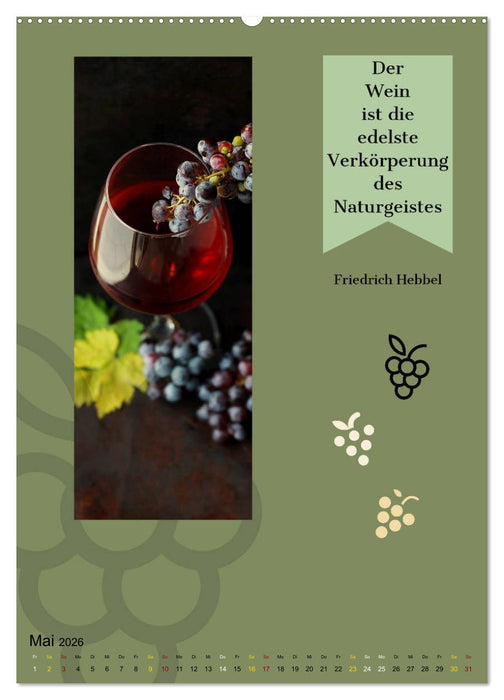 WEIN Weisheiten und Sprichworte (CALVENDO Premium Wandkalender 2026)