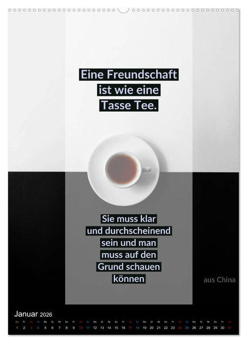 TEE Weisheiten und Zitate (CALVENDO Wandkalender 2026)