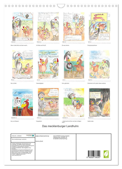 Das mecklenburger Landhuhn (CALVENDO Wandkalender 2026)