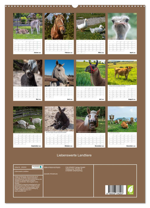 Liebenswerte Landtiere (CALVENDO Wandkalender 2026)