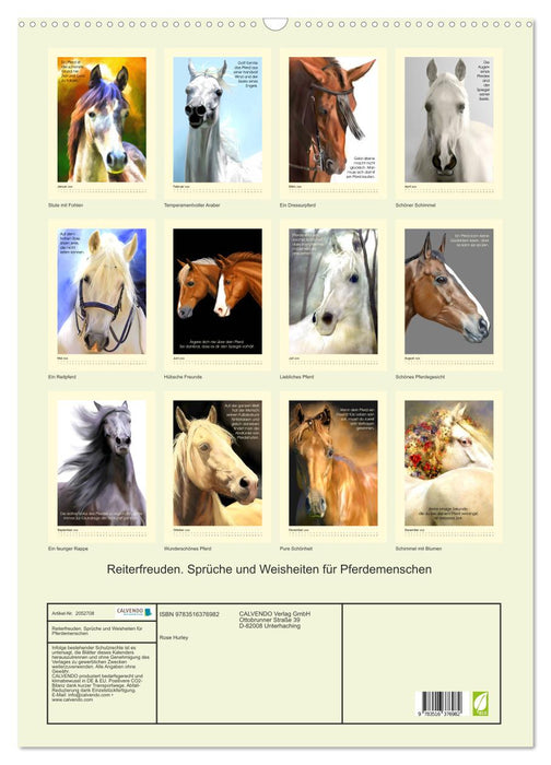 Reiterfreuden. Sprüche und Weisheiten für Pferdemenschen (CALVENDO Wandkalender 2026)