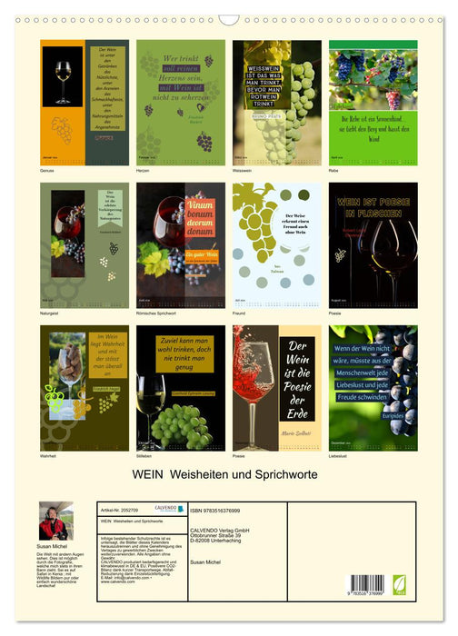 WEIN Weisheiten und Sprichworte (CALVENDO Wandkalender 2026)