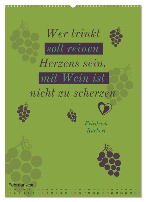 WEIN Weisheiten und Sprichworte (CALVENDO Wandkalender 2026)