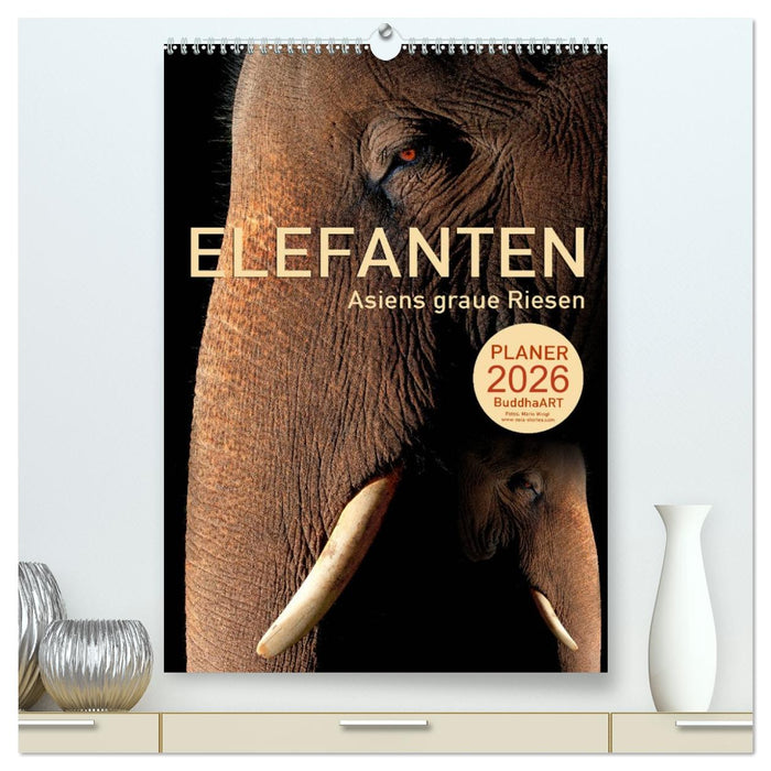 ELEFANTEN - Asiens graue Riesen (CALVENDO Premium Wandkalender 2026)
