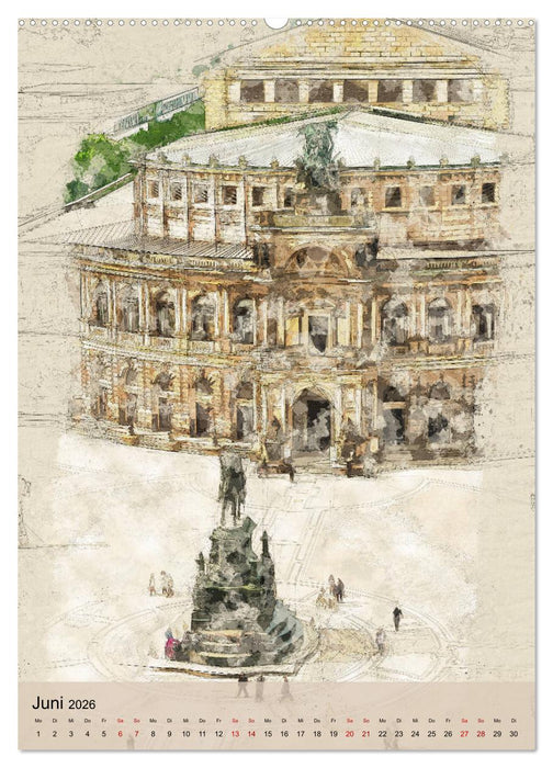 Dresden wie gemalt (CALVENDO Wandkalender 2026)