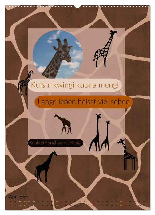 Kenia..mit einem Hauch Poesie - Weisheiten und Zitate (CALVENDO Wandkalender 2026)