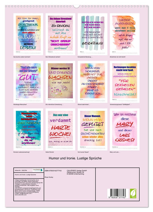 Humor und Ironie. Lustige Sprüche (CALVENDO Premium Wandkalender 2026)