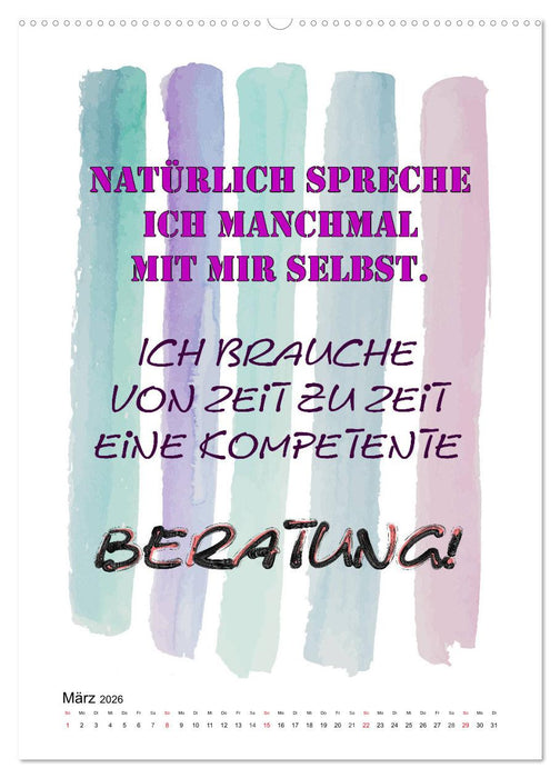 Humor und Ironie. Lustige Sprüche (CALVENDO Premium Wandkalender 2026)