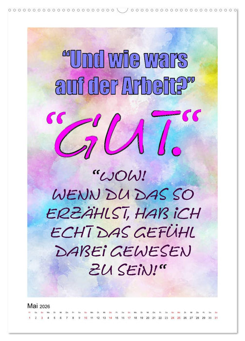 Humor und Ironie. Lustige Sprüche (CALVENDO Premium Wandkalender 2026)