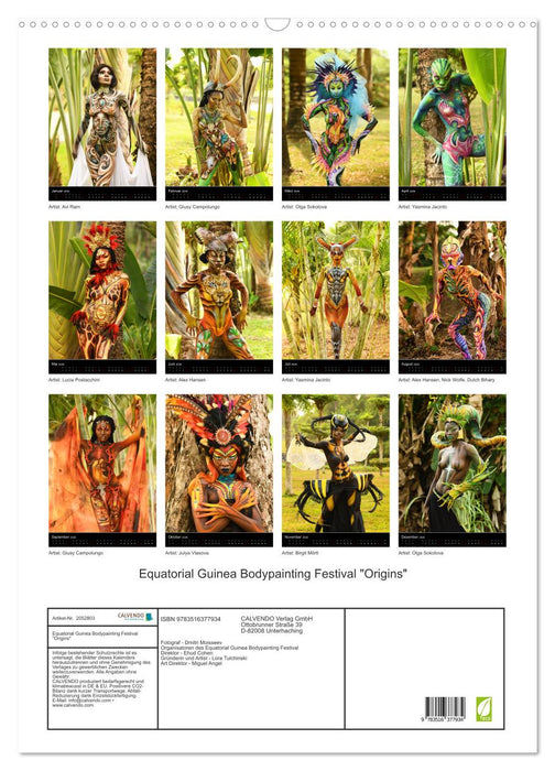 Equatorial Guinea Bodypainting Festival "Origins" (CALVENDO Wandkalender 2026)