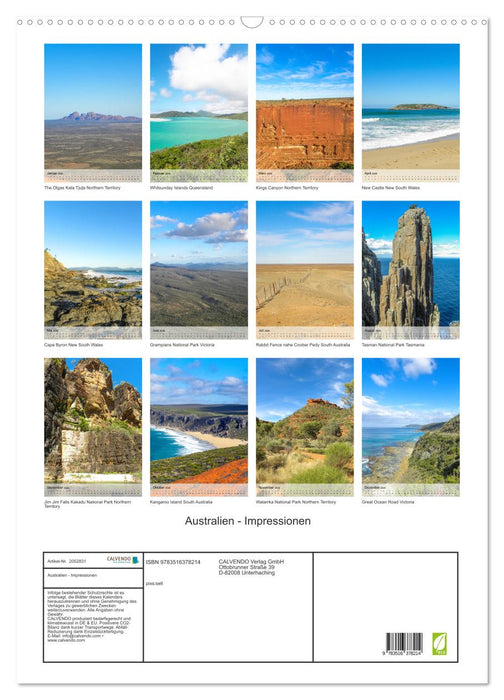 Australien - Impressionen (CALVENDO Wandkalender 2026)