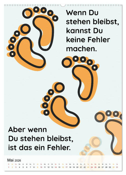 Dein monatlicher Motivationsschub: Das Leben wird nicht leichter, Du wirst nur stärker. (CALVENDO Wandkalender 2026)