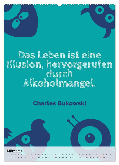 Dichter als Goethe - Der literarische Alkohol-Kalender (CALVENDO Wandkalender 2026)