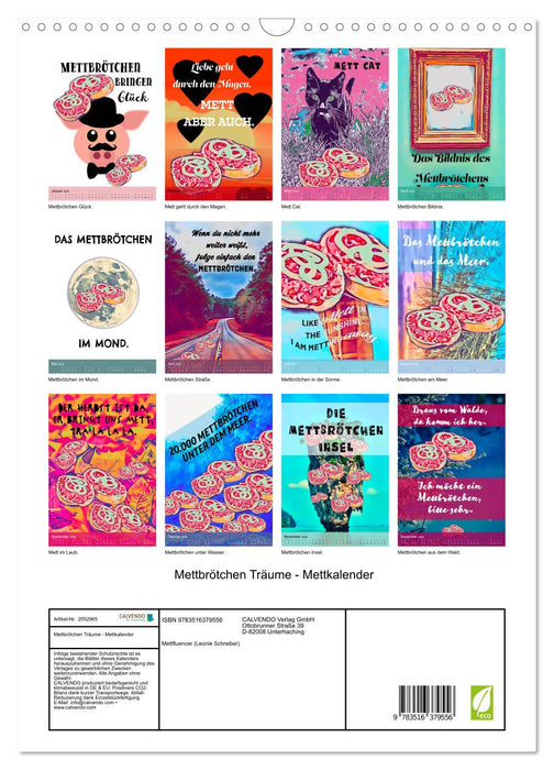 Mettbrötchen Träume - Mettkalender (CALVENDO Wandkalender 2026)