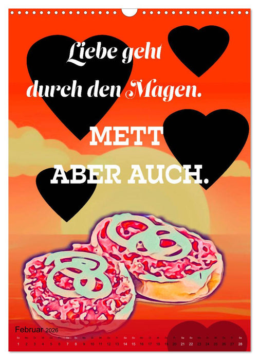 Mettbrötchen Träume - Mettkalender (CALVENDO Wandkalender 2026)