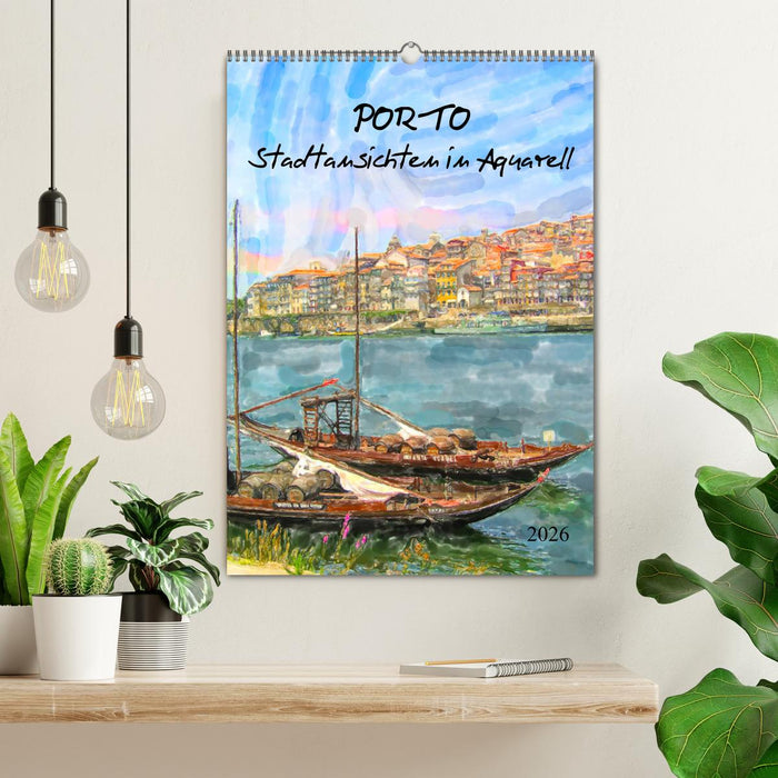 Porto - Stadtansichten in Aquarell (CALVENDO Wandkalender 2026)